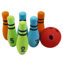 Load image into Gallery viewer, Gift Sports Preschool Kids Bowling Set Home Garden Funny Entertainment Soft Hand Eye Coordination Play Games Six Pin Toy
