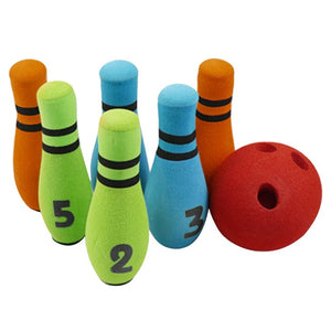 Gift Sports Preschool Kids Bowling Set Home Garden Funny Entertainment Soft Hand Eye Coordination Play Games Six Pin Toy