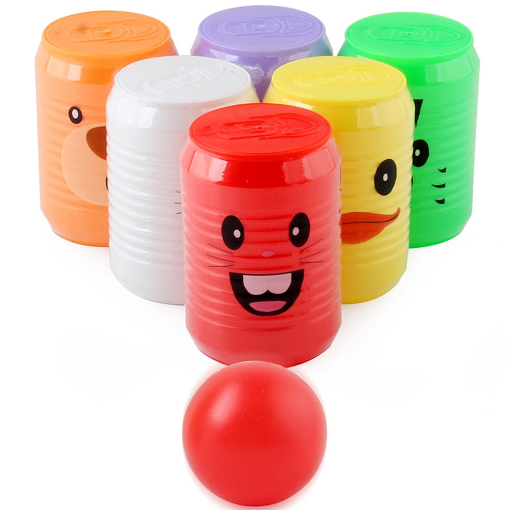 1 Set Bowling Toy Plastic Novel Chic Animal Print Gutterball Can Bowling DIY Bowling Game