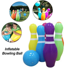 Load image into Gallery viewer, Bowling Outdoor Toys Inflatable Bowling Set With 6 Inflatable Pins And 1 Ball Indoor Outdoor Entertainment Games
