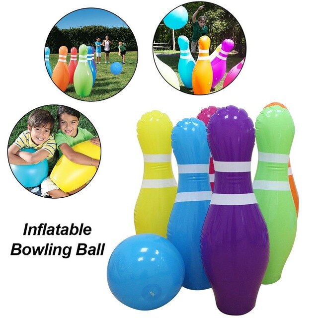 Bowling Outdoor Toys Inflatable Bowling Set With 6 Inflatable Pins And 1 Ball Indoor Outdoor Entertainment Games